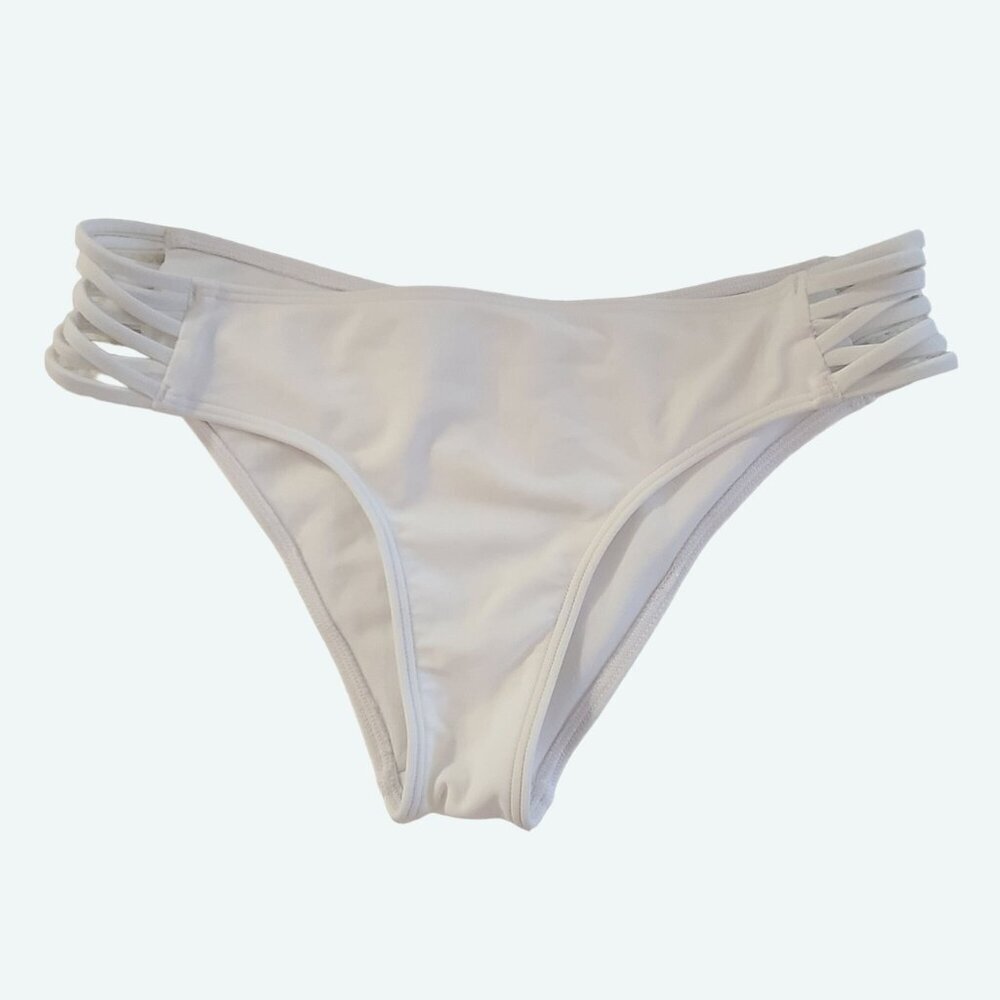 Hollister Women's White Bikini Bottoms Medium Strappy Sides